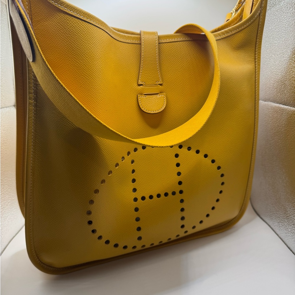 Hermes Evelyne Yellow Shoulder Bag Grand Modele (GM) Size